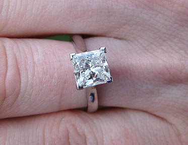 Diamond V Prong Engagement Ring